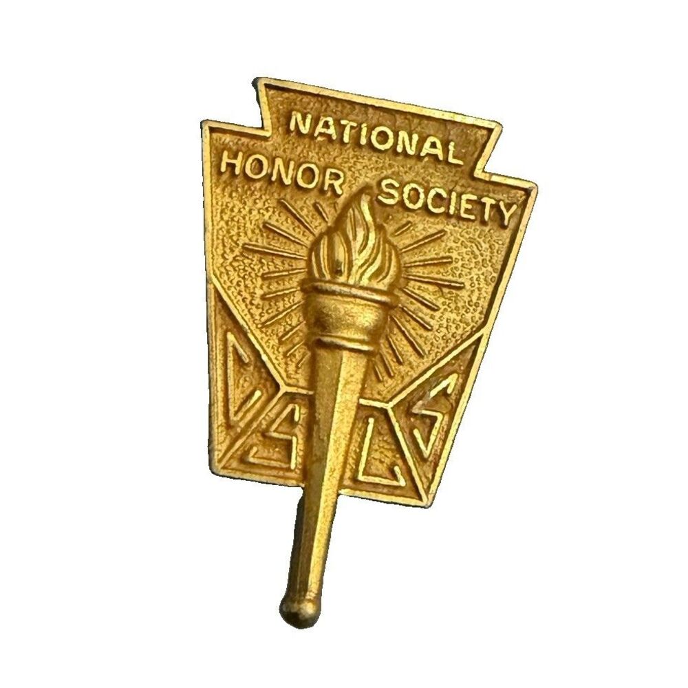 Vintage Balfour Gold Filled National Honor Society Keystone Torch Lapel Pin